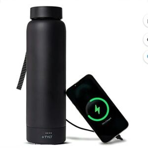 TYLT Hydration Bottle 2.0 Black Matte and Qi Wireless Charging Power Bank